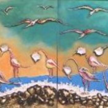 Pintura titulada "Le ressac quadripty…" por Abdellouahab Selka, Obra de arte original, Oleo