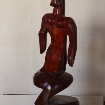 Escultura titulada "la-femme-touareg.jpg" por Abdellouahab Selka, Obra de arte original, Madera