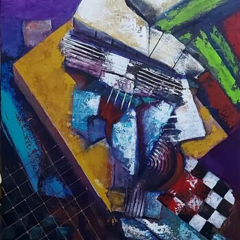 Painting titled "Abstraction7" by Abdelouahed Ghanemi, Original Artwork, Acrylic