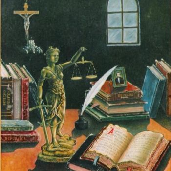 Malerei mit dem Titel "LA JUSTICIA" von Abdenago, Original-Kunstwerk