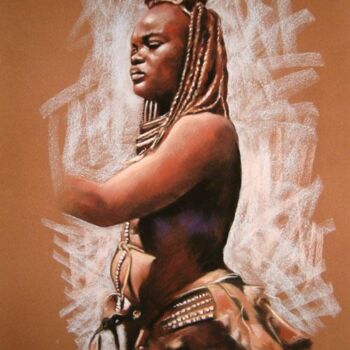 Malarstwo zatytułowany „Danseuse masaï” autorstwa Abderrahmane Latrache, Oryginalna praca