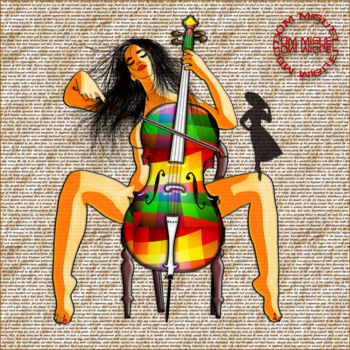 Digital Arts titled "Cellist" by Abelard, Original Artwork, Digital Painting