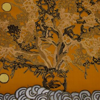 Arte tessile intitolato "arborescence" da Abora, Opera d'arte originale, Tessuto
