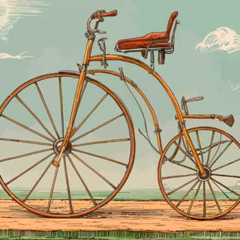 Arte digitale intitolato "old surreal bicycle" da Abreu, Opera d'arte originale, Lavoro digitale 2D
