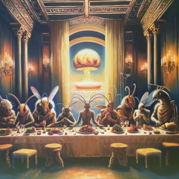 Painting titled "Last Supper" by Adam Laabs, Original Artwork, Oil