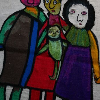 Arte têxtil intitulada "La Famille" por Adam Nidzgorski, Obras de arte originais, Tapeçaria
