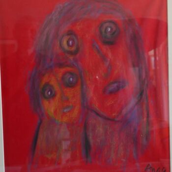 Painting titled "Moi et toi" by Adam Nidzgorski, Original Artwork, Gouache Mounted on Cardboard