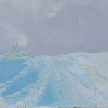Ζωγραφική με τίτλο "Ørnes, hiver glacial" από Adam Spinosa, Αυθεντικά έργα τέχνης, Λάδι