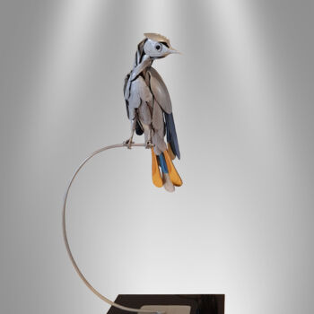 Sculptuur getiteld "Sur le Perchoir" door Adda Merzougui, Origineel Kunstwerk, Metalen