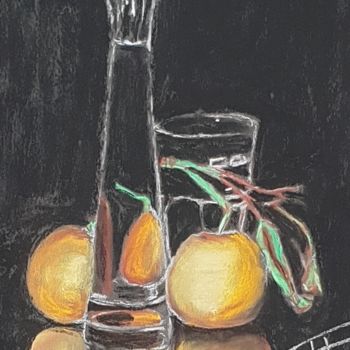 Painting titled "Still life 1" by Adel Fahmi, Original Artwork, Pastel