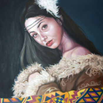 Pittura intitolato "Petronela, woman oi…" da Adelacreative, Opera d'arte originale, Olio