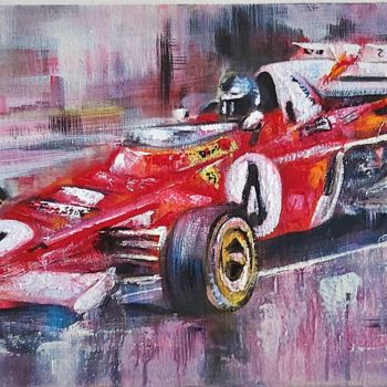 Painting titled "Ferrari F1" by Adriaan Lotter, Original Artwork, Acrylic