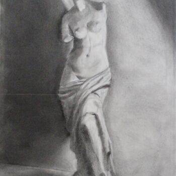 Drawing titled "Venus de Milo" by Adriana Betancourt, Original Artwork, Charcoal