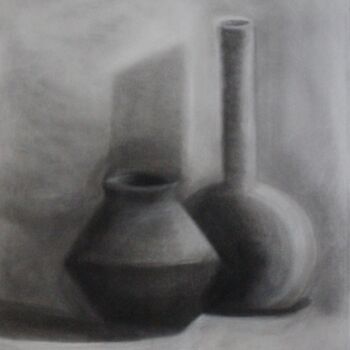 Painting titled "Bodegon" by Adriana Betancourt, Original Artwork, Charcoal