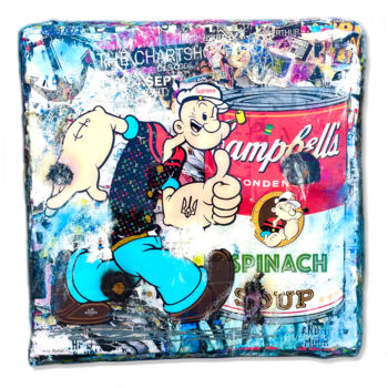 Collages titled "Popeye got the Power" by Adriano Cuencas, Original Artwork, Collages