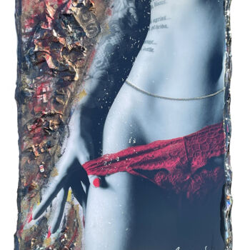 Collages intitulée "Red String Dreams" par Adriano Cuencas, Œuvre d'art originale, Collages