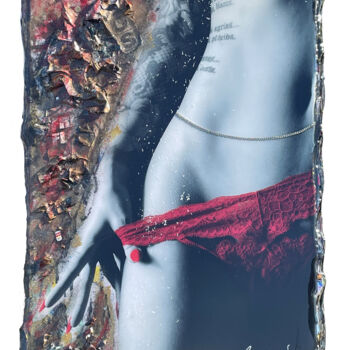 Collages getiteld "Red String Dreams" door Adriano Cuencas, Origineel Kunstwerk, Collages