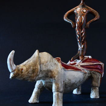 Escultura intitulada "Da lontano" por Adriano Scenna, Obras de arte originais, Cerâmica
