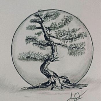 Rysunek zatytułowany „L'arbre de vie” autorstwa Agl, Oryginalna praca, Węgiel drzewny