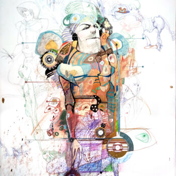 Drawing titled "Serie 2014/1" by Agustín García-Espina Martínez, Original Artwork, Marker