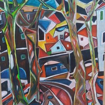 제목이 "les arbres lumineux"인 미술작품 Ahmed Zaibi로, 원작, 아크릴 유리에 장착됨
