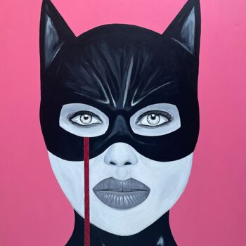 Pintura titulada "My Cat Woman" por Ahs, Obra de arte original, Acrílico