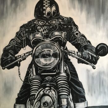 Картина под названием "Cafe Racer" - Airbrush Art Tp, Подлинное произведение искусства, Аэрограф