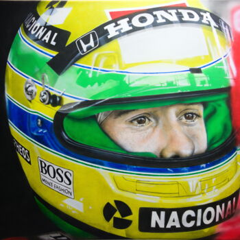 Peinture intitulée "„Ayrton Senna“ - Mc…" par Airbrush-Meckel, Œuvre d'art originale, Aérographe