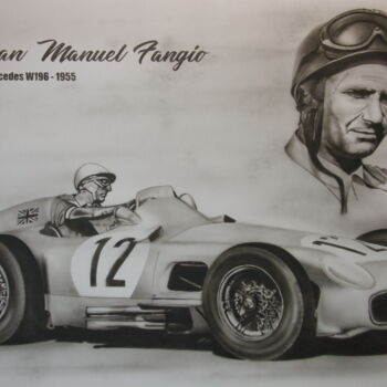 Pintura titulada "„Juan Manuel Fangio…" por Airbrush-Meckel, Obra de arte original, Aerógrafo