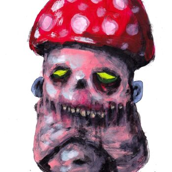 Painting titled "Mr. Mushroom" by Aksenov Ruslan, Original Artwork, Acrylic