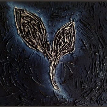 Painting titled "Flower of the night" by A.L.A, Original Artwork, Acrylic Mounted on Wood Stretcher frame