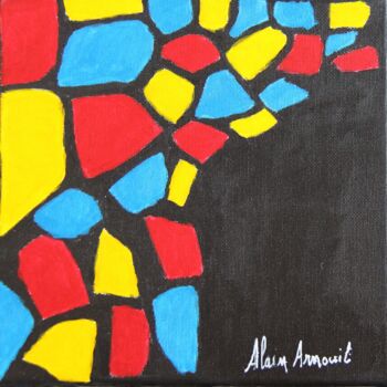 Painting titled "FRACTION" by Alain Arnouil, Original Artwork, Acrylic Mounted on Wood Stretcher frame