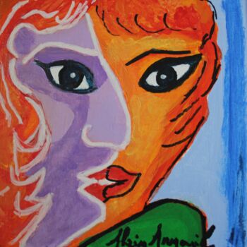 Painting titled "TE QUIERO" by Alain Arnouil, Original Artwork, Acrylic Mounted on Wood Stretcher frame