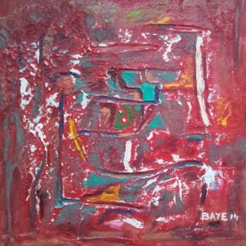 Painting titled "Composition rouge" by Alain Baye, Original Artwork