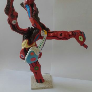 Sculpture titled "Mutter und Kind" by Alain Baye, Original Artwork, Wood