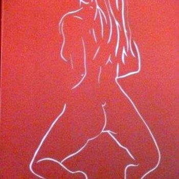 Peinture intitulée "nu rouge" par Alain Charuau, Œuvre d'art originale