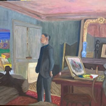 Pintura titulada "Bonnard chez lui" por Alain Mouyal (Art-Throse), Obra de arte original, Oleo Montado en Bastidor de camill…