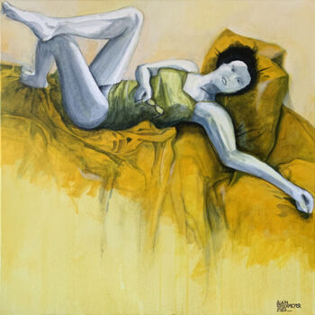 Pintura titulada "LA SIESTE" por Alain Rouschmeyer, Obra de arte original, Acrílico