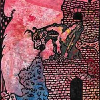 Painting titled "Gargoyle 2" by Alain Valet, Original Artwork