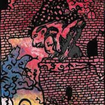 Malarstwo zatytułowany „Gargoyle 5” autorstwa Alain Valet, Oryginalna praca
