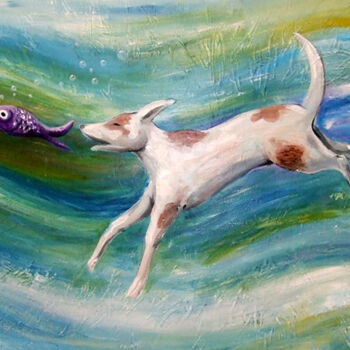 Painting titled "El perro de Pavlov" by Alain Garcia De Navarrete, Original Artwork, Acrylic