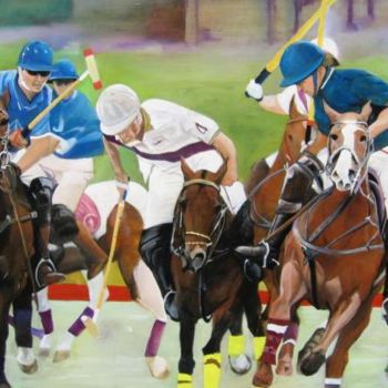 Painting titled "Polo" by Alain Horlaville, Original Artwork