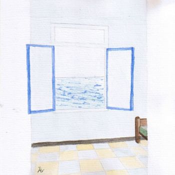 Painting titled "Blue Room" by Alainv, Original Artwork