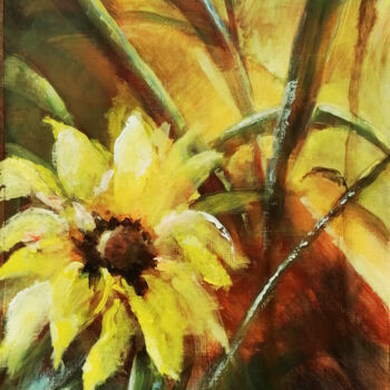 Painting titled "Sunflower's light" by Alan Harris, Original Artwork, Acrylic