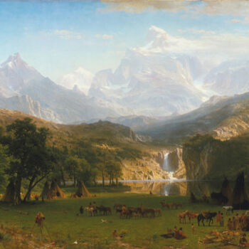 Pintura intitulada "Les montagnes Roche…" por Albert Bierstadt, Obras de arte originais, Óleo