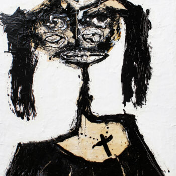 Malarstwo zatytułowany „Neus 2” autorstwa Albert Cruells, Oryginalna praca, Akryl Zamontowany na Drewniana rama noszy