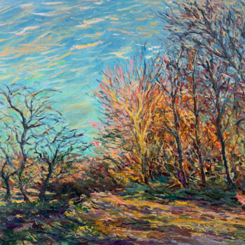 Painting titled "Autumn landscape (H…" by Albert Safiullin, Original Artwork, Oil