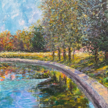 Painting titled "In the Park (№6). S…" by Albert Safiullin, Original Artwork, Oil