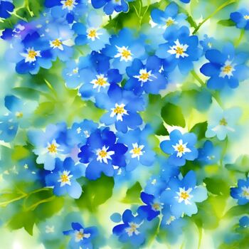 Digital Arts titled "Forget me not flowe…" by Albertbs, Original Artwork, AI generated image