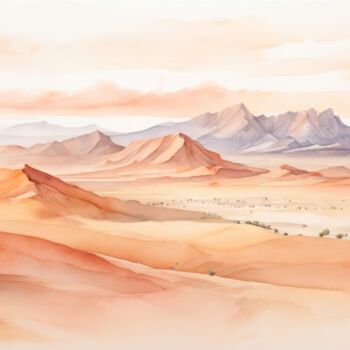 Digital Arts titled "Panoramic desert la…" by Albertbs, Original Artwork, AI generated image